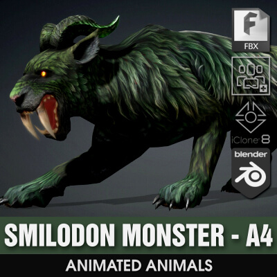 Smilodon Monster-A4 by Animated3d