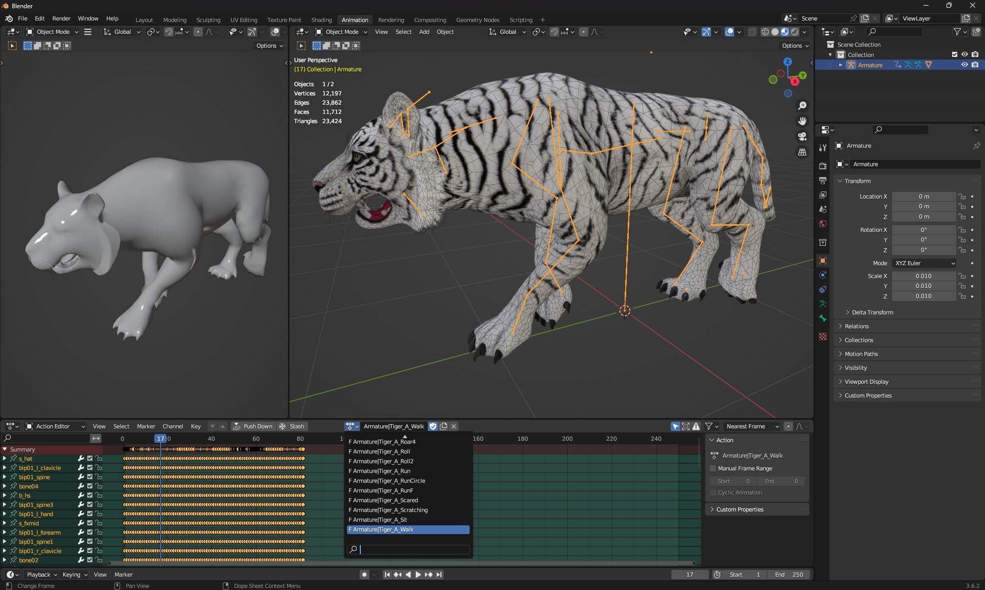 Tiger A2 Animated - 3D Model by Animated3d