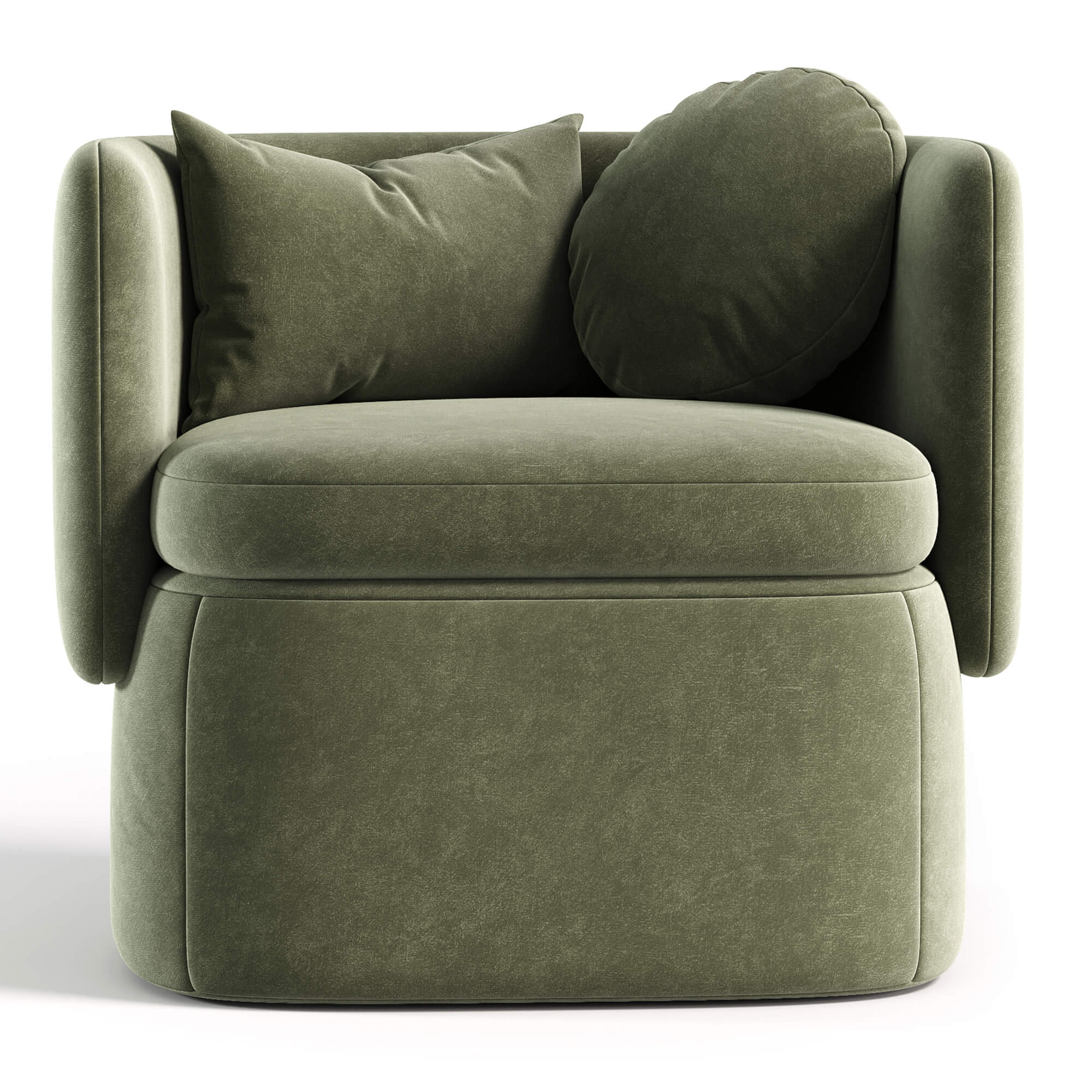 Hugo Bow Armchair Sage Velvet 3D Model by AnimixStudio