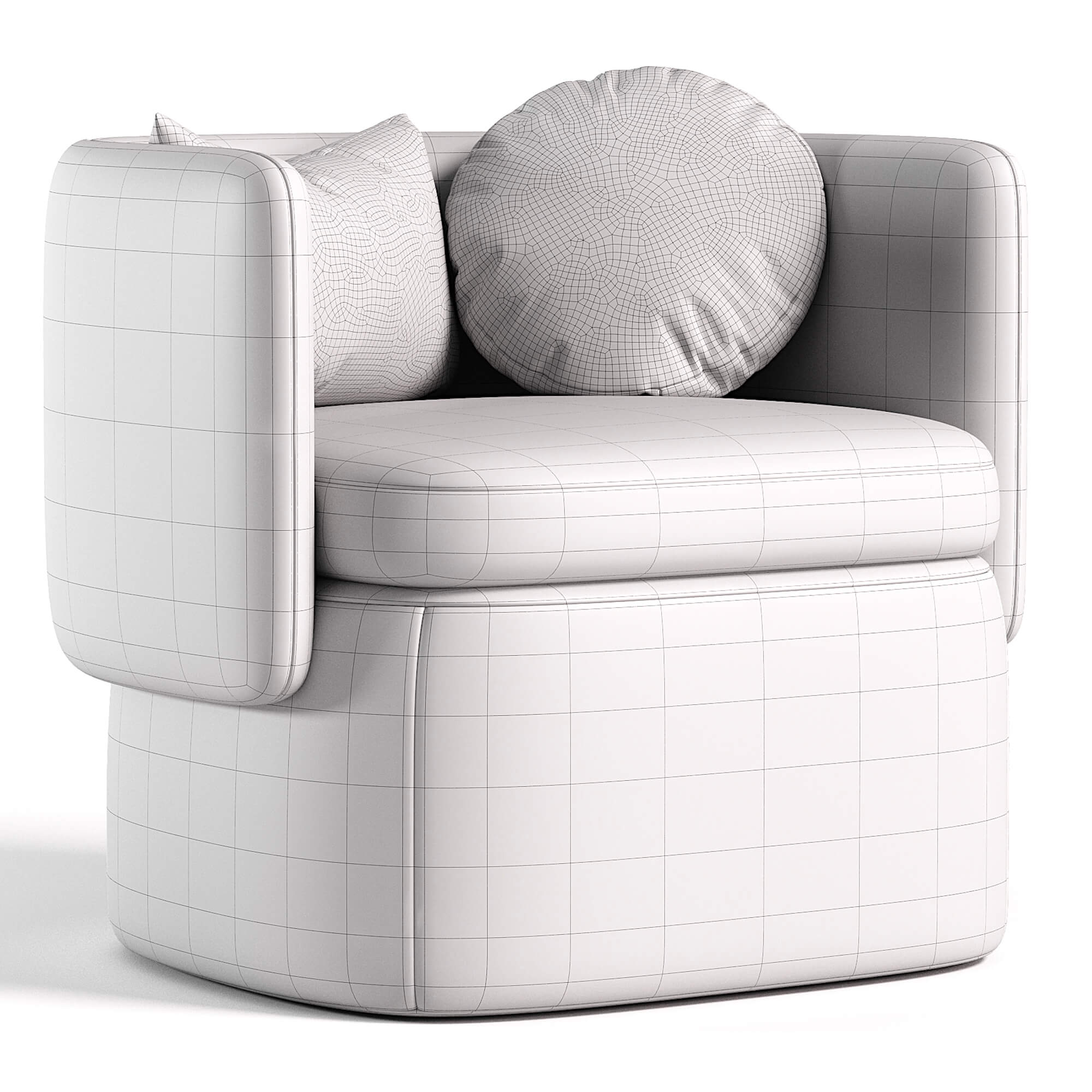 Hugo Bow Armchair Sage Velvet 3D Model by AnimixStudio