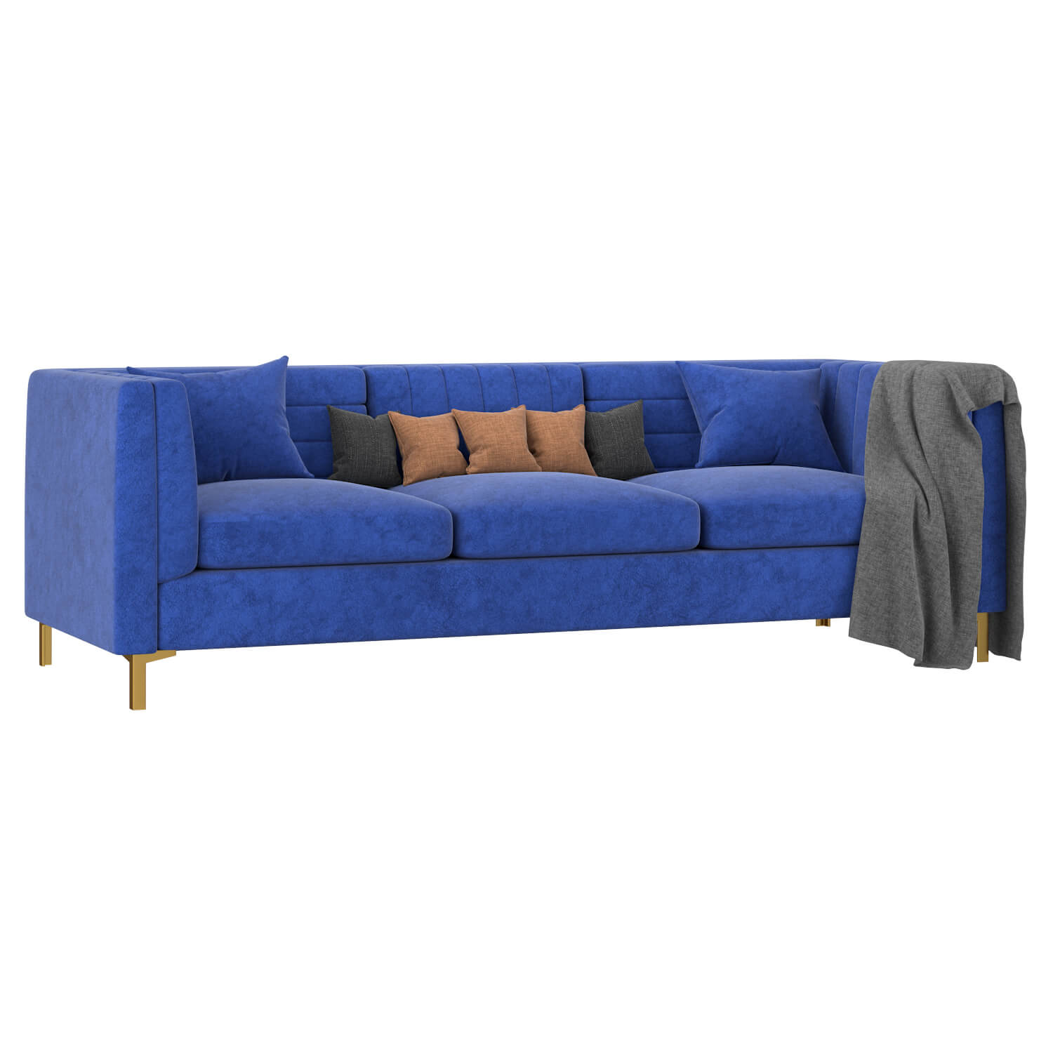 Kely Modern Velvet Sofa 3D Model by AnimixStudio