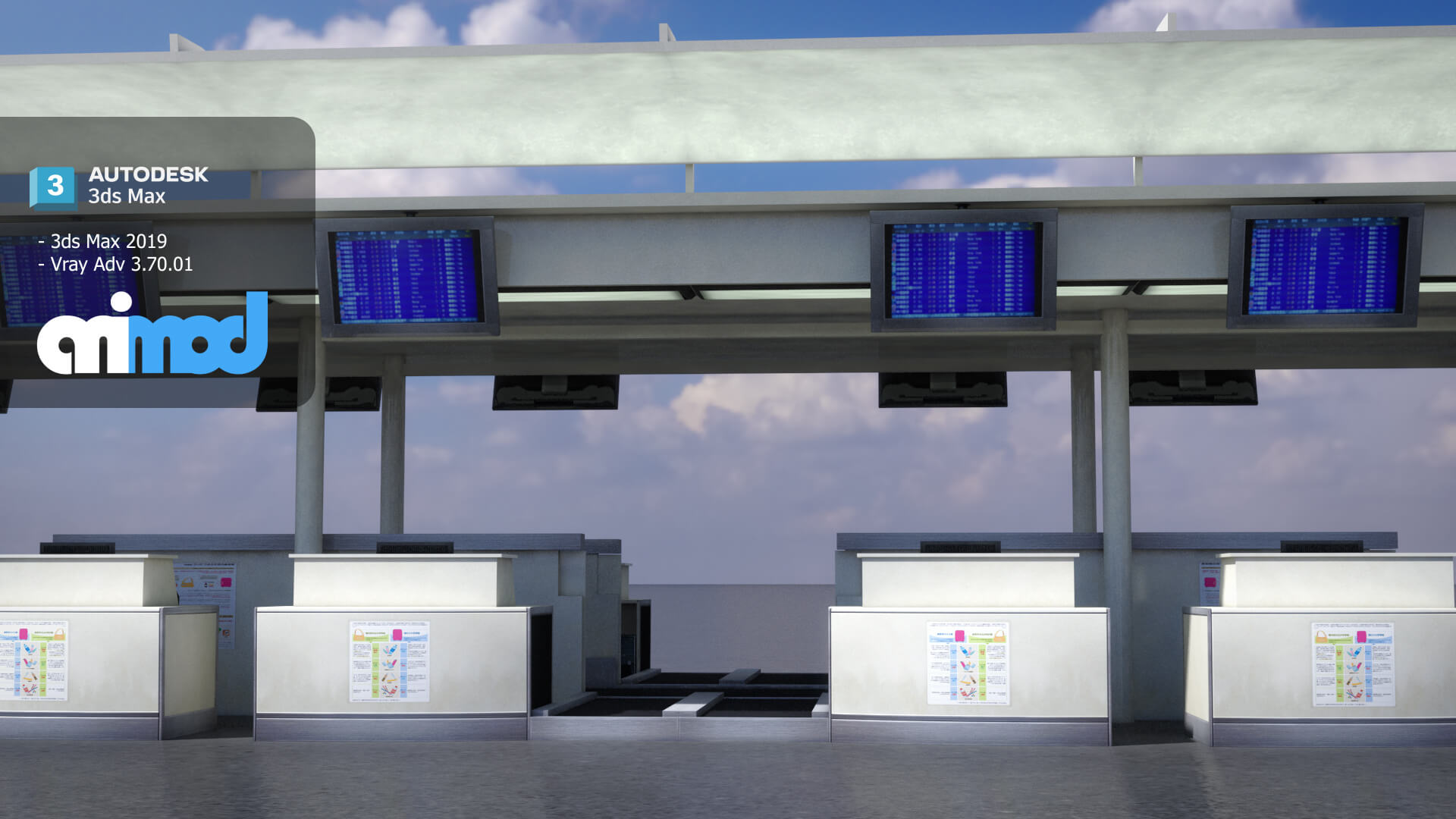 Airport Check in Counter - 3D Model by animod
