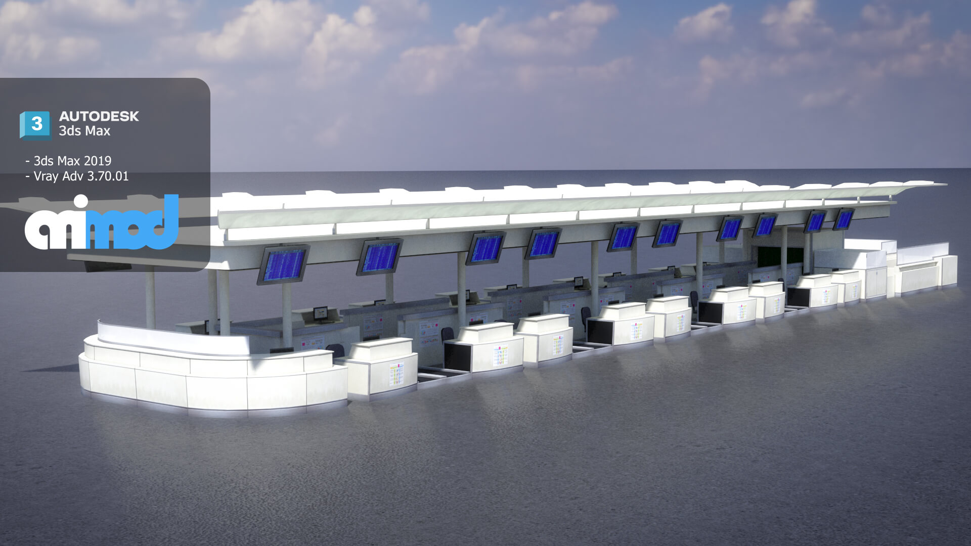 Airport Check in Counter - 3D Model by animod