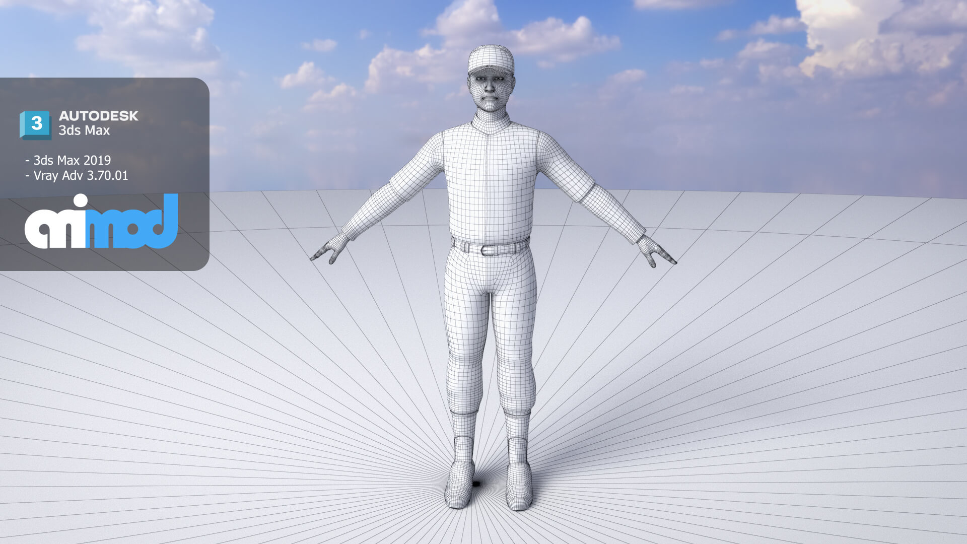 School Baseball Player 0001 - 3D Model by animod