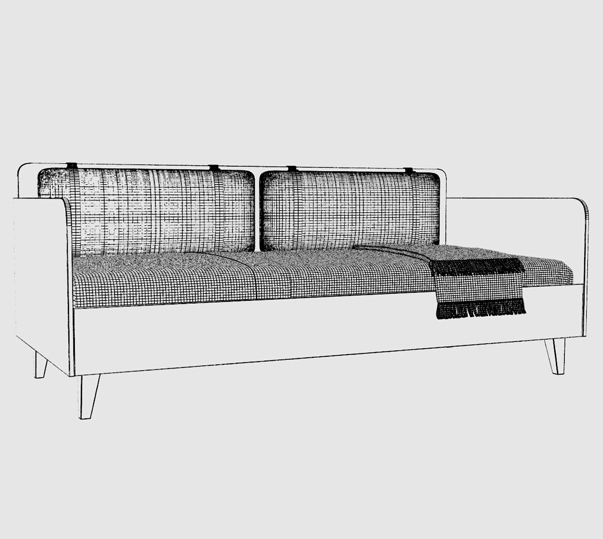 Bed Sofa Kvadro - 3D Model by anna_grigorieva