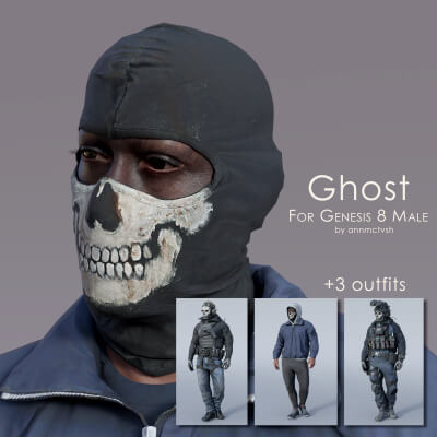 COD Ghost for Genesis 8 Male
