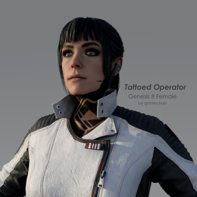 Tattooed Operator for Genesis 8 Female by annmctvsh