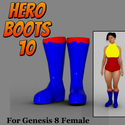 Hero Boots 10 for Genesis 8 Female