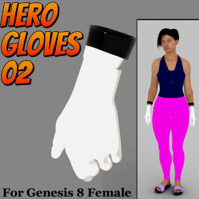 Hero Gloves 02 for Genesis 8 Female