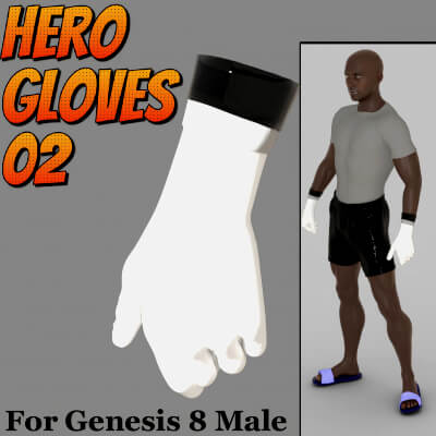 Hero Gloves 02 for Genesis 8 Male