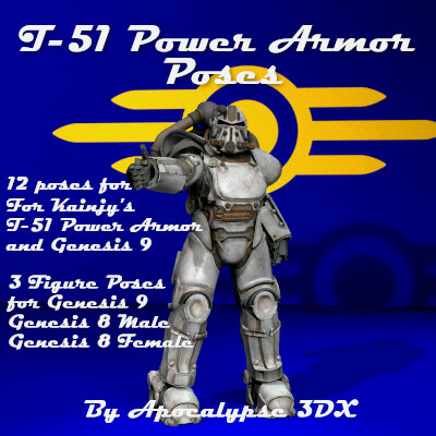 T-51 Power Armor Poses for Kainjys Power Armor and G9