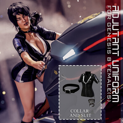 Adjutant Uniform Collar &amp Suit for Genesis 8 Female