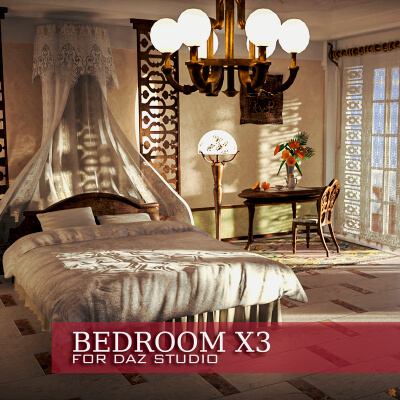 Bedroom X3 for Daz Studio