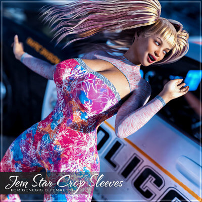 Jem Star Crop Sleeves for Genesis 8 Female