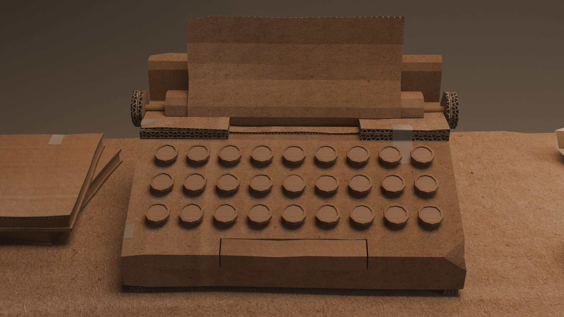 Cardboard Writer's Office - 3D Model by ApprenticeRaccoon
