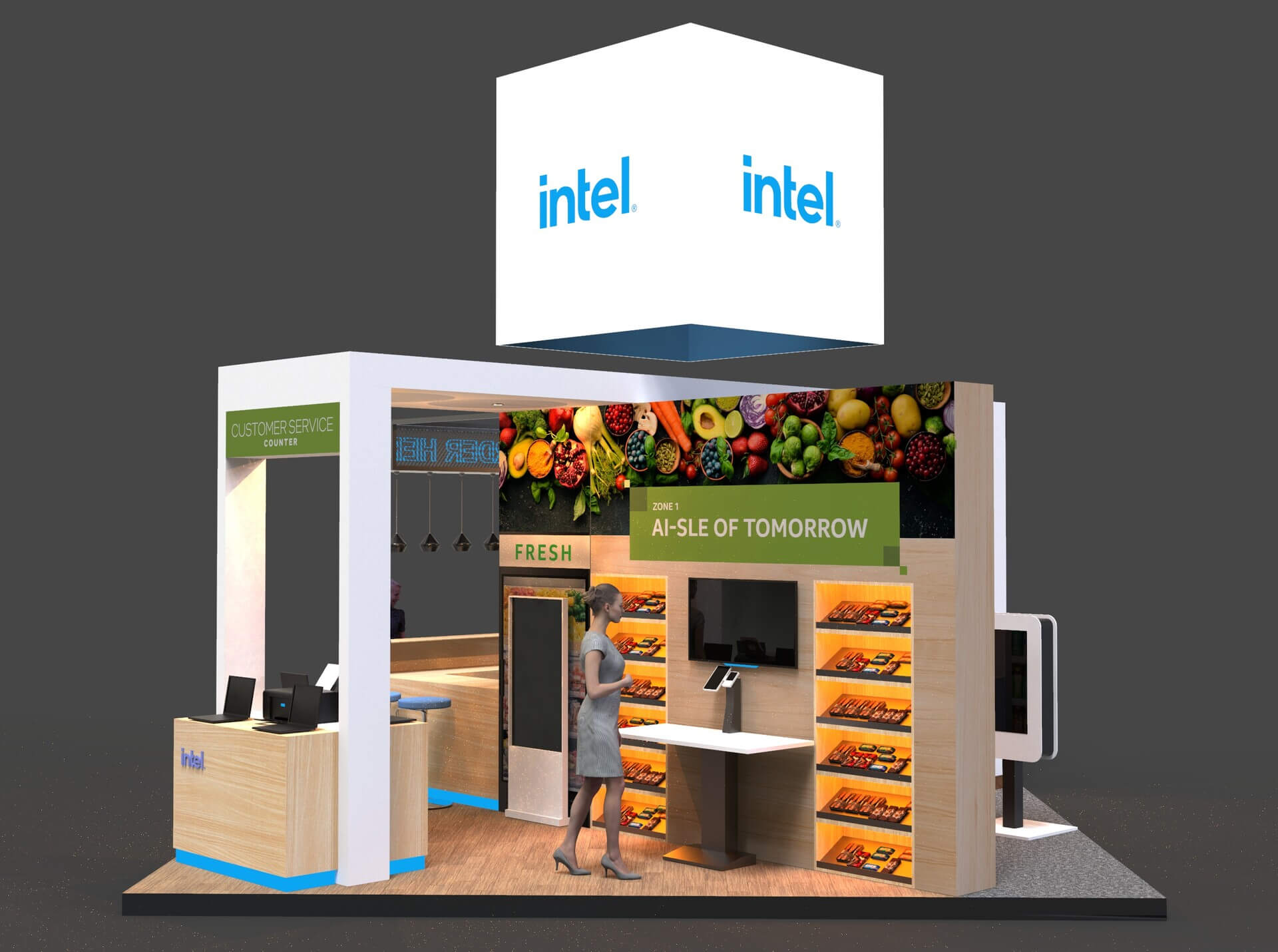 Intel Booth Design One 3D Render, Digital Art by ApuArt