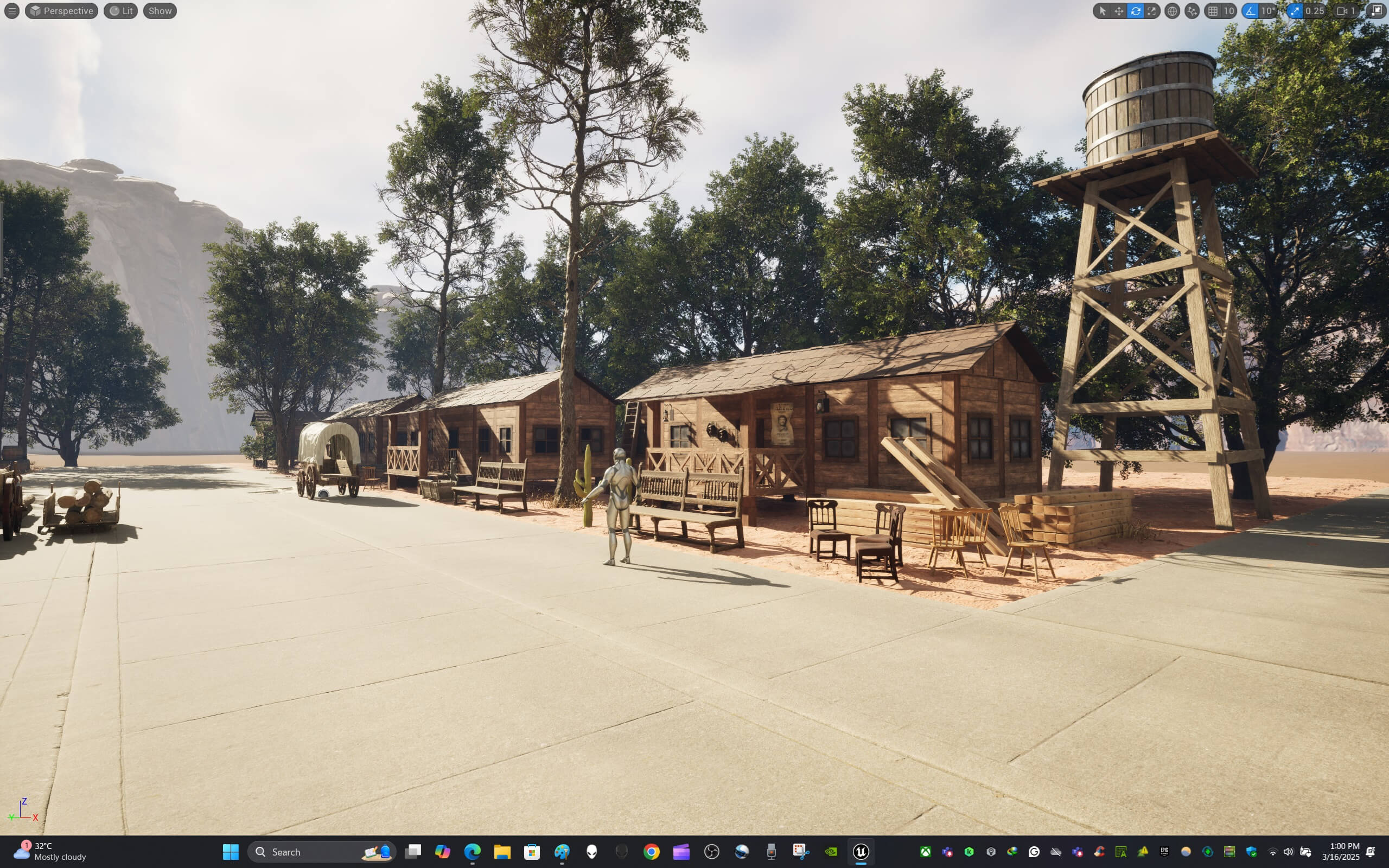 West Levels Layout Old West Level Design 3D Render, Digital Art by ApuArt
