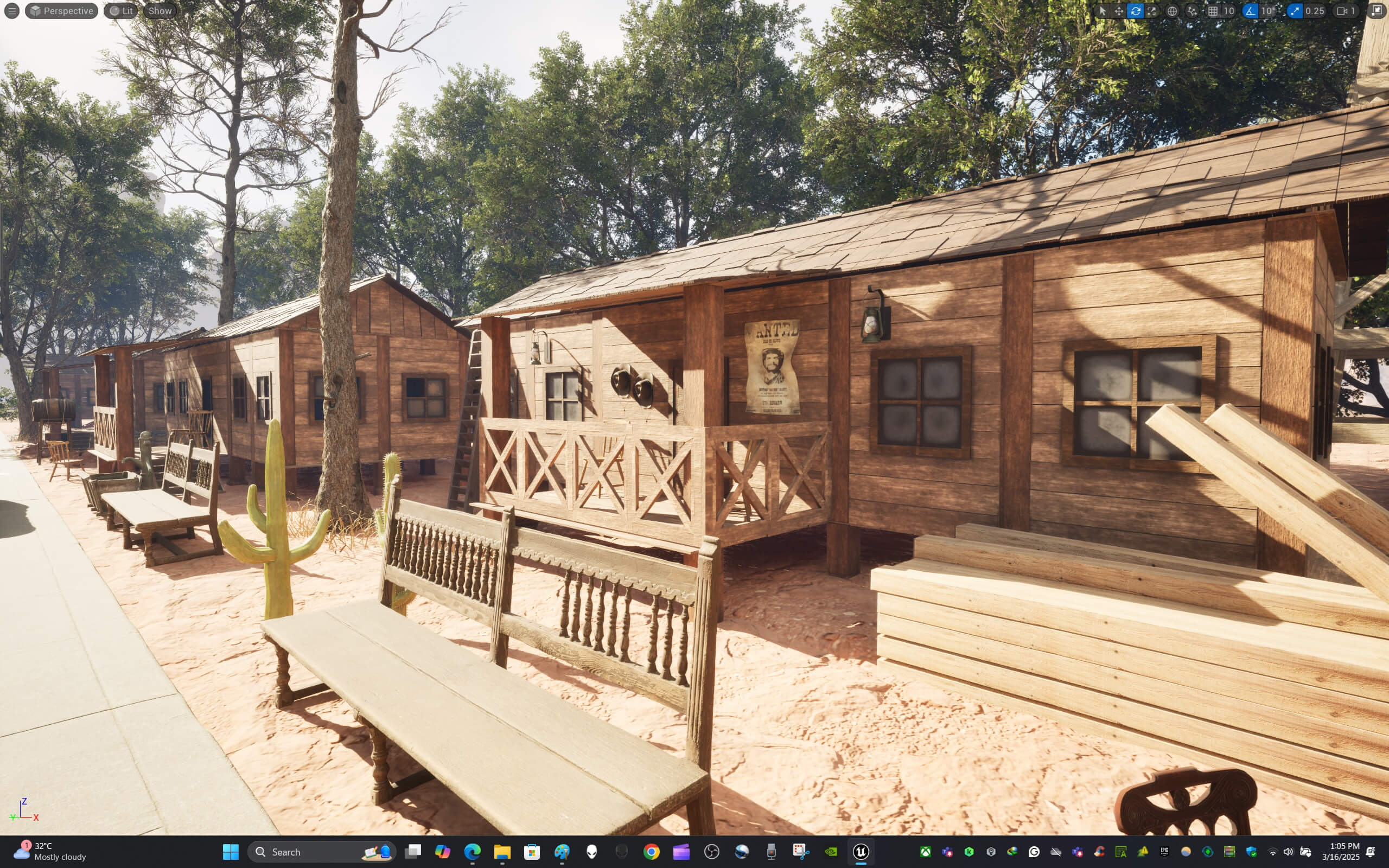 West Levels Layout Old West Level Design 3D Render, Digital Art by ApuArt