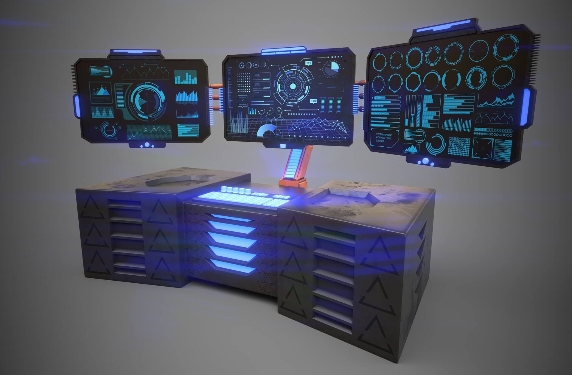 Sci-Fi Workstation 3D Render, Digital Art by ApuArt