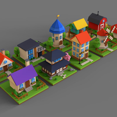 Low-Poly 3D House Model Collection One by ApuArt