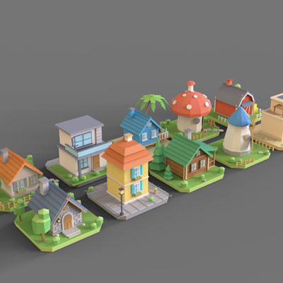 Low-Poly 3D House Model Collection Two by ApuArt