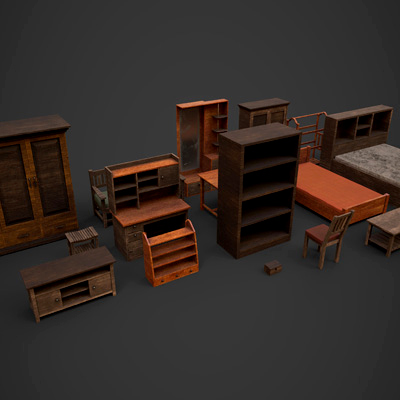 Old Wood Furniture Collection One by ApuArt
