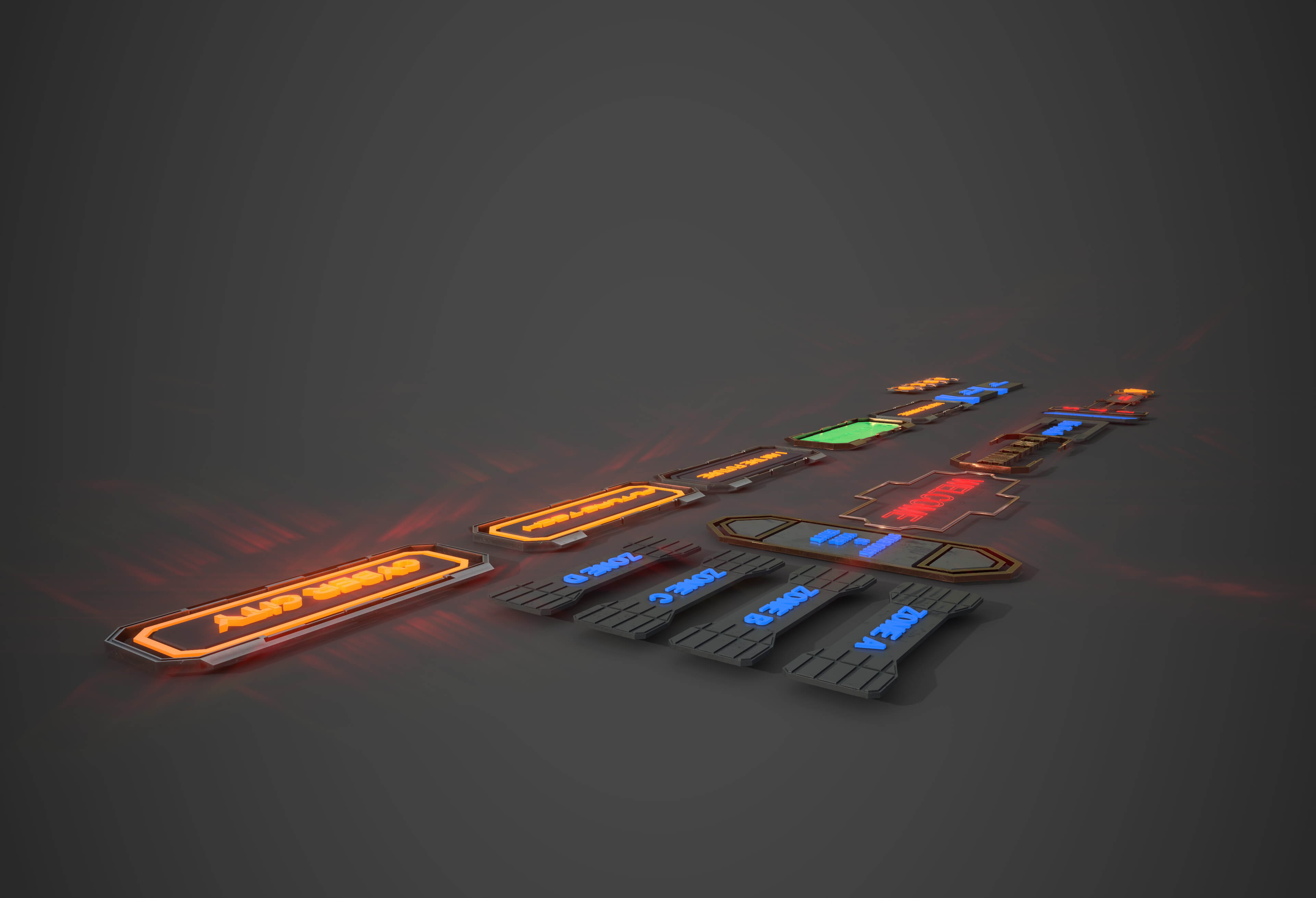 Sci-Fi Signboard Collection 3D Model by ApuArt