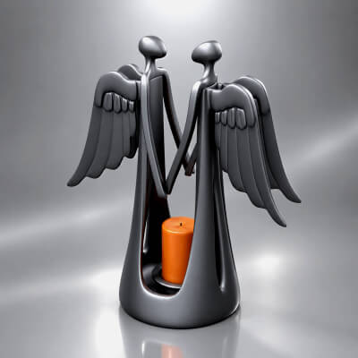 Angel Candle Holder &ndash Decorative Winged Candle Stand by AQ3D