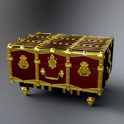Antique Travel Luggage Trunk 3D Asset AQ3D