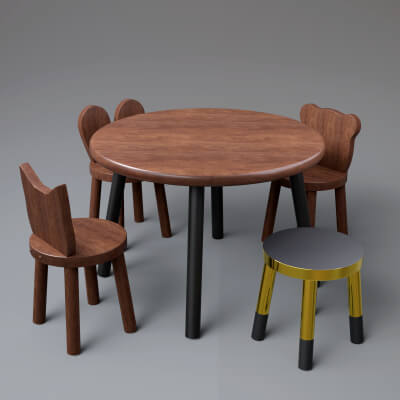 AQ3D Children Table and Chair 2