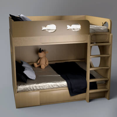 AQ3D Double Child Bed