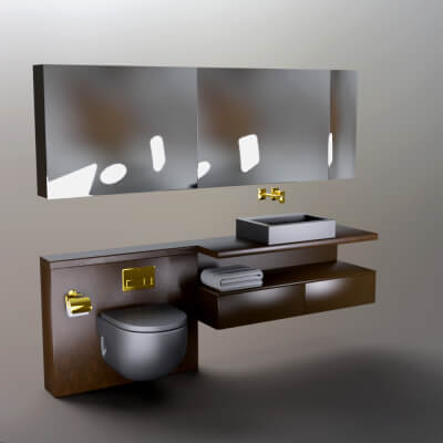 AQ3D Master Bathroom Set