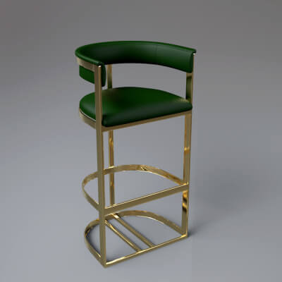 AQ3D Modern Arc Bar Stool - Free 3D Model