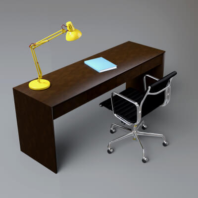 AQ3D Office Work Table and Chair 12