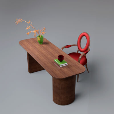 AQ3D Office Work Table and Chair 15 by AQ3D