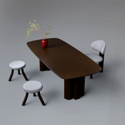 AQ3D Office Work Table and Chair 16