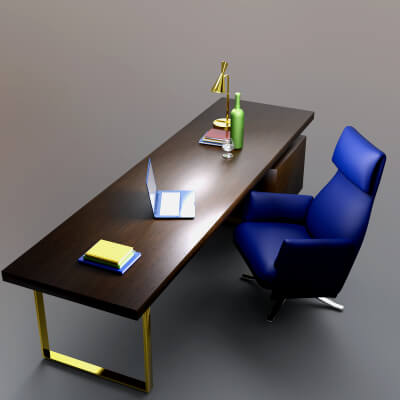 AQ3D Office Work Table and Chair 6