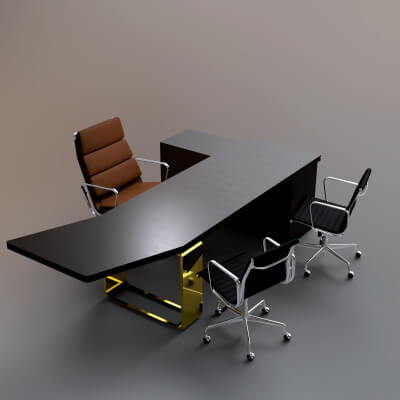AQ3D Office Work Table and Chair 7