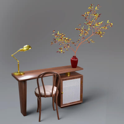 AQ3D Office Work Table and Chair 8