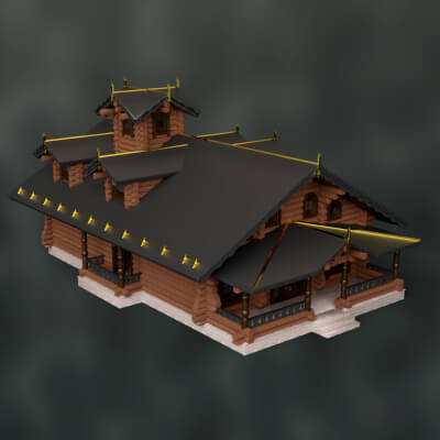 AQ3D Wooden House Model