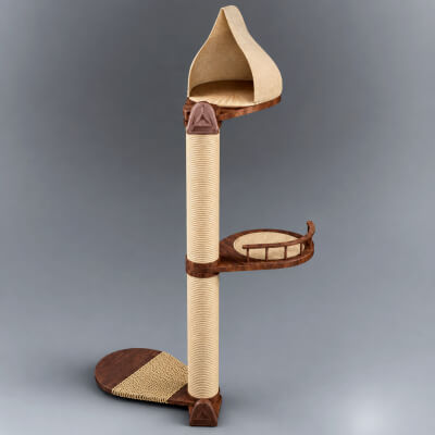 Cat Tree Tower with Scratching Post &amp Perches 3D Model