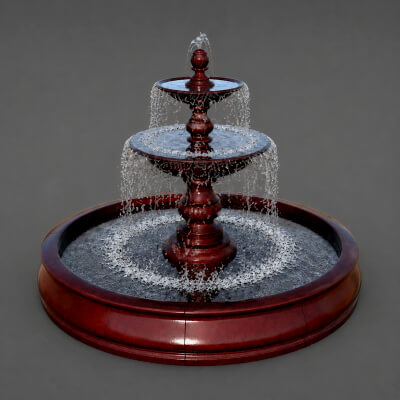 Classic 3 Tier Garden Fountain 3D Model AQ3D by AQ3D