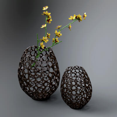 Elegant Vase With Flower Stem AQ3D