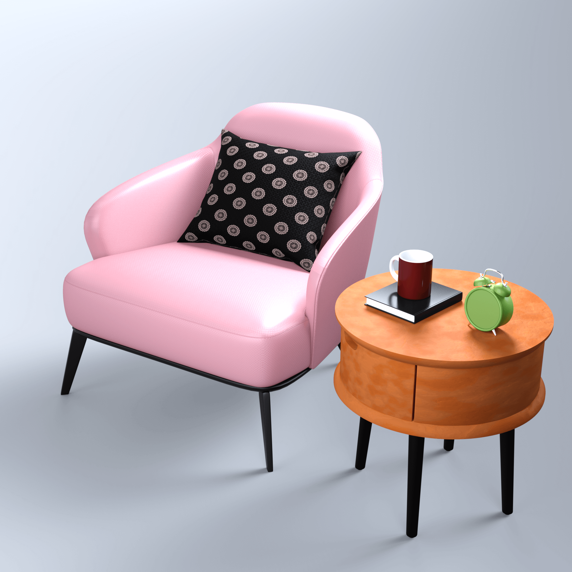 Arm Chair With Table 3D Render RenderHub Gallery