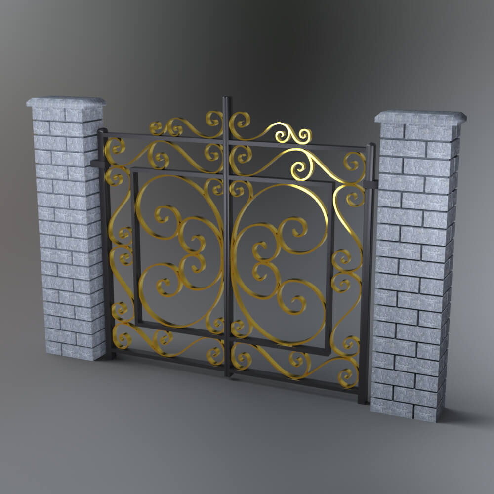 Luxury Main Gate 4 3D Render, Digital Art by AQ3D