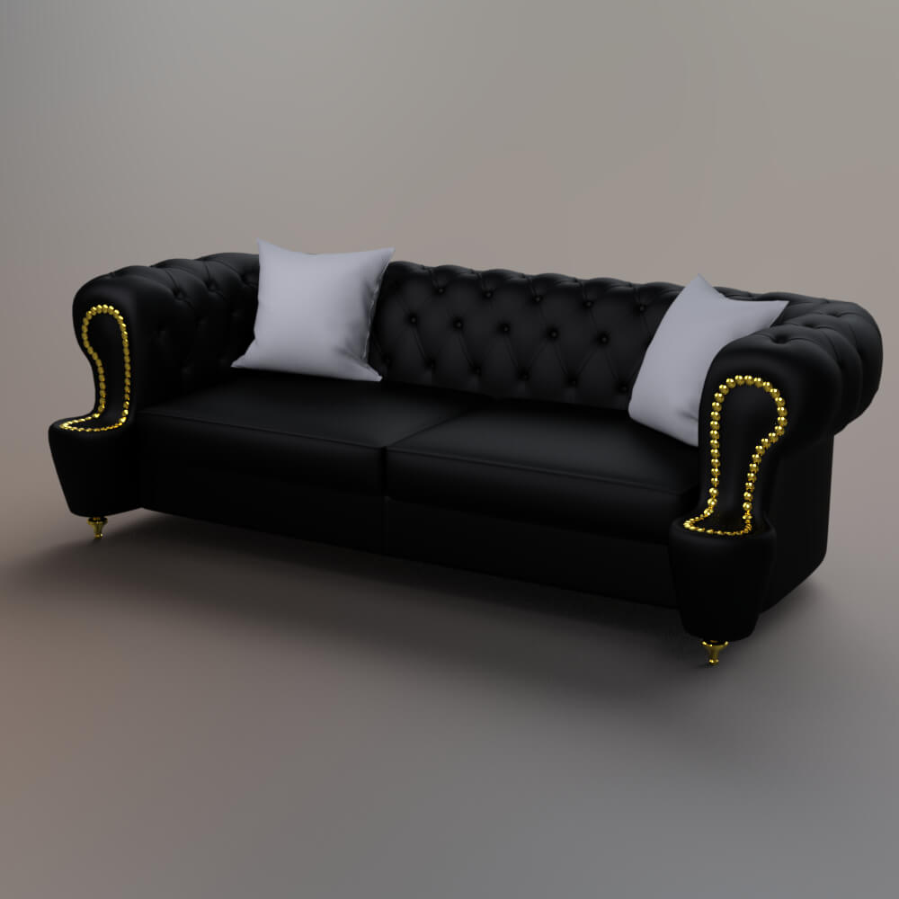 Master Sofa 190 3D Render, Digital Art by AQ3D