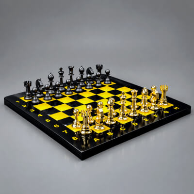 Luxury Chess Set 3D Model Classic Gold Chess Board AQ3D