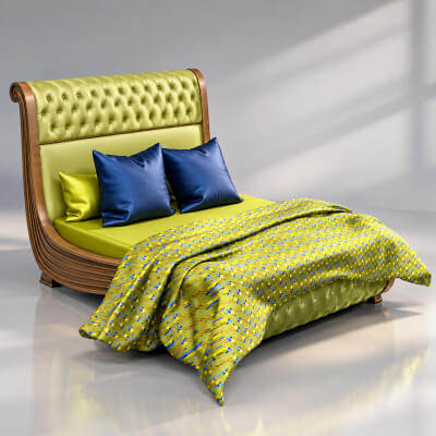 Luxury Classic Upholstered Bed 3d Model AQ3D