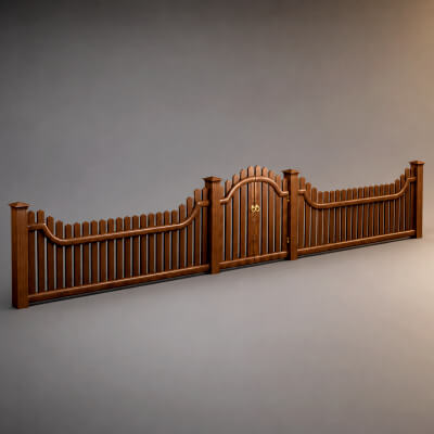 Luxury Decorative Fence 3D Model AQ3D by AQ3D