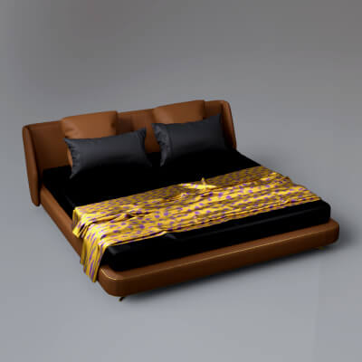 Luxury Double Bed 3D Model AQ3D by AQ3D